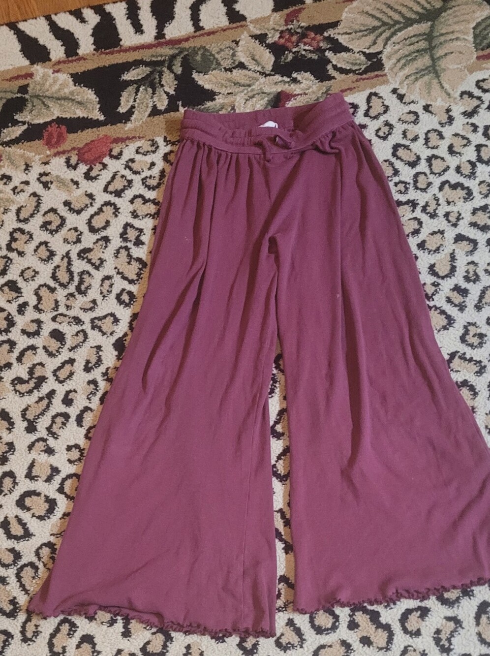 Kate Quinn Flowy Wide-Leg Palazzo Pants in Mauve Xs